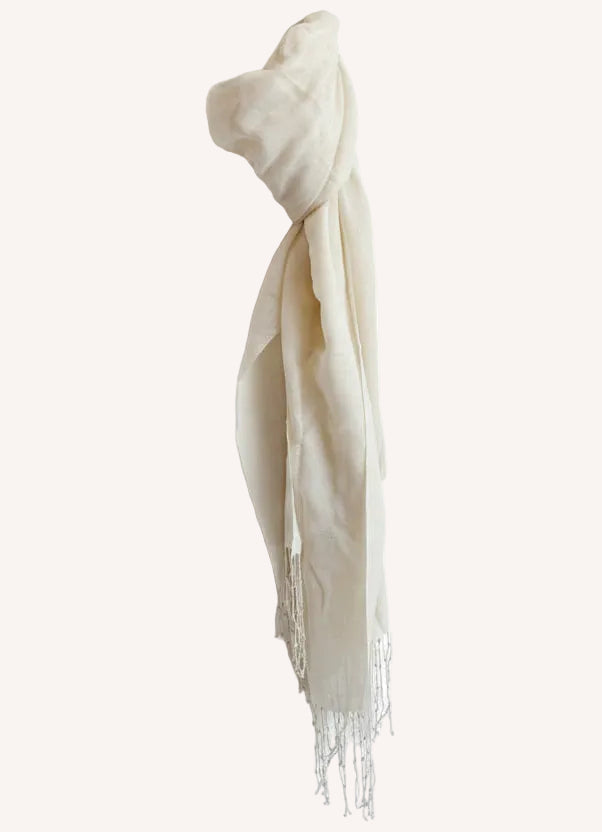 Classic Scarf with Beaded Fringe