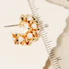Pearl Beaded Flower Hoop Earrings