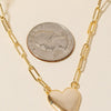 Gold Dipped Long Heart Oval Hoop Chain Necklace