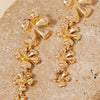 Multi Flower Dangle Chain Earrings