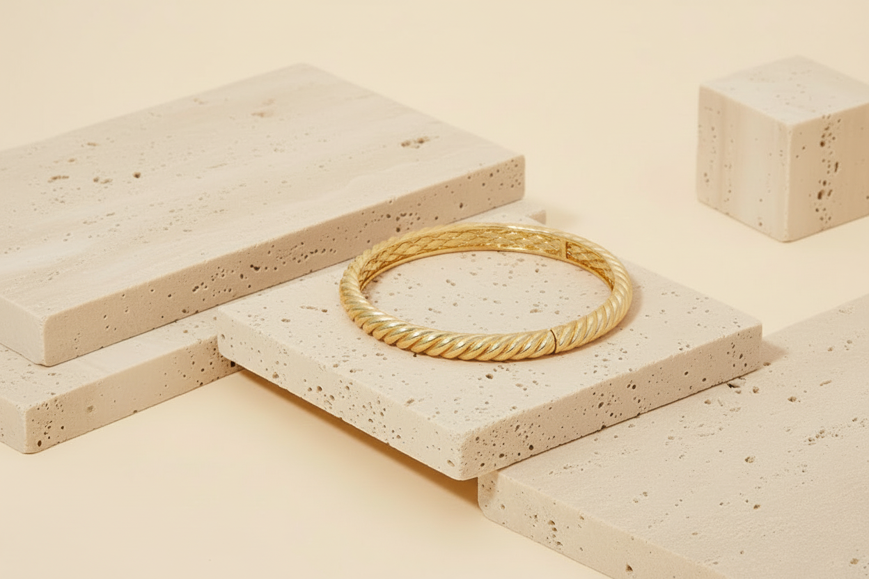 Elastic Metallic Rope Texture Bangle Bracelet