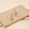 Pebble Stone Beaded Fringe Dangle Earrings