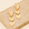 Ribbed Triple Heart Dangle Earrings