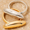 Gold Dipped Long Oval Top Band Ring