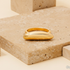 Gold Dipped Long Oval Top Band Ring