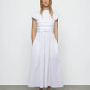 Ruched Cotton Poplin Dress