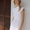 Ruched Cotton Poplin Dress