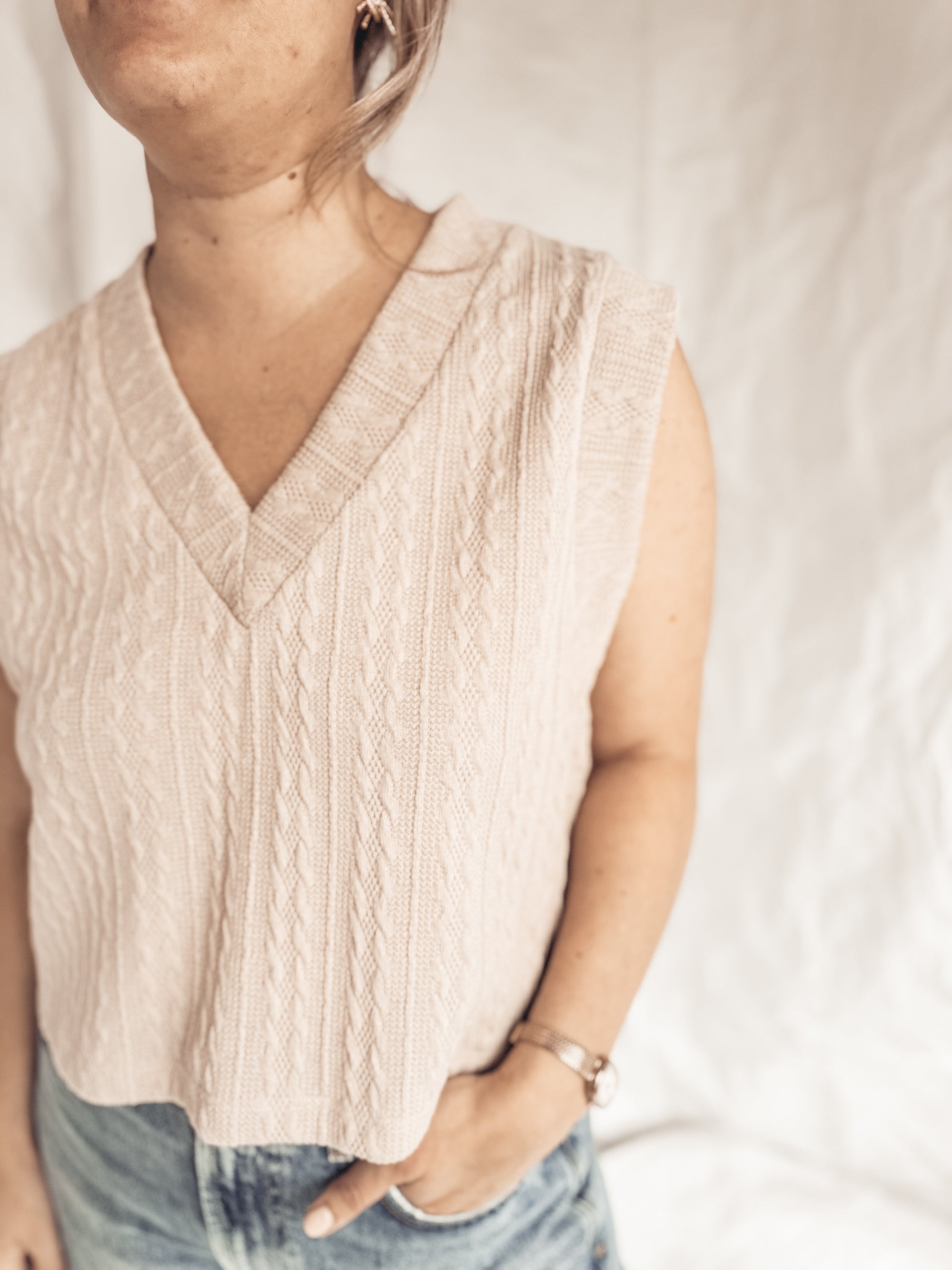 Cable Knit Vest Top