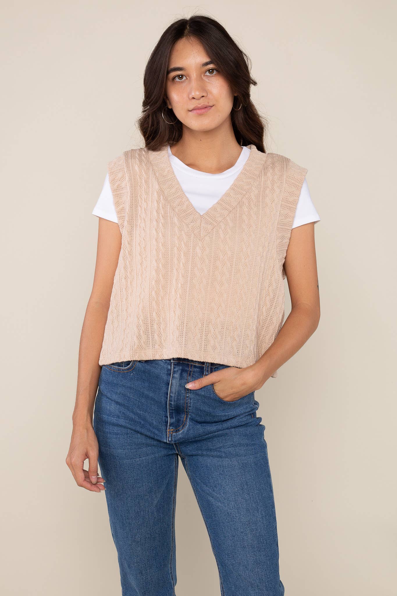 Cable Knit Vest Top