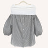 Off Shoulder Stripe Blouse
