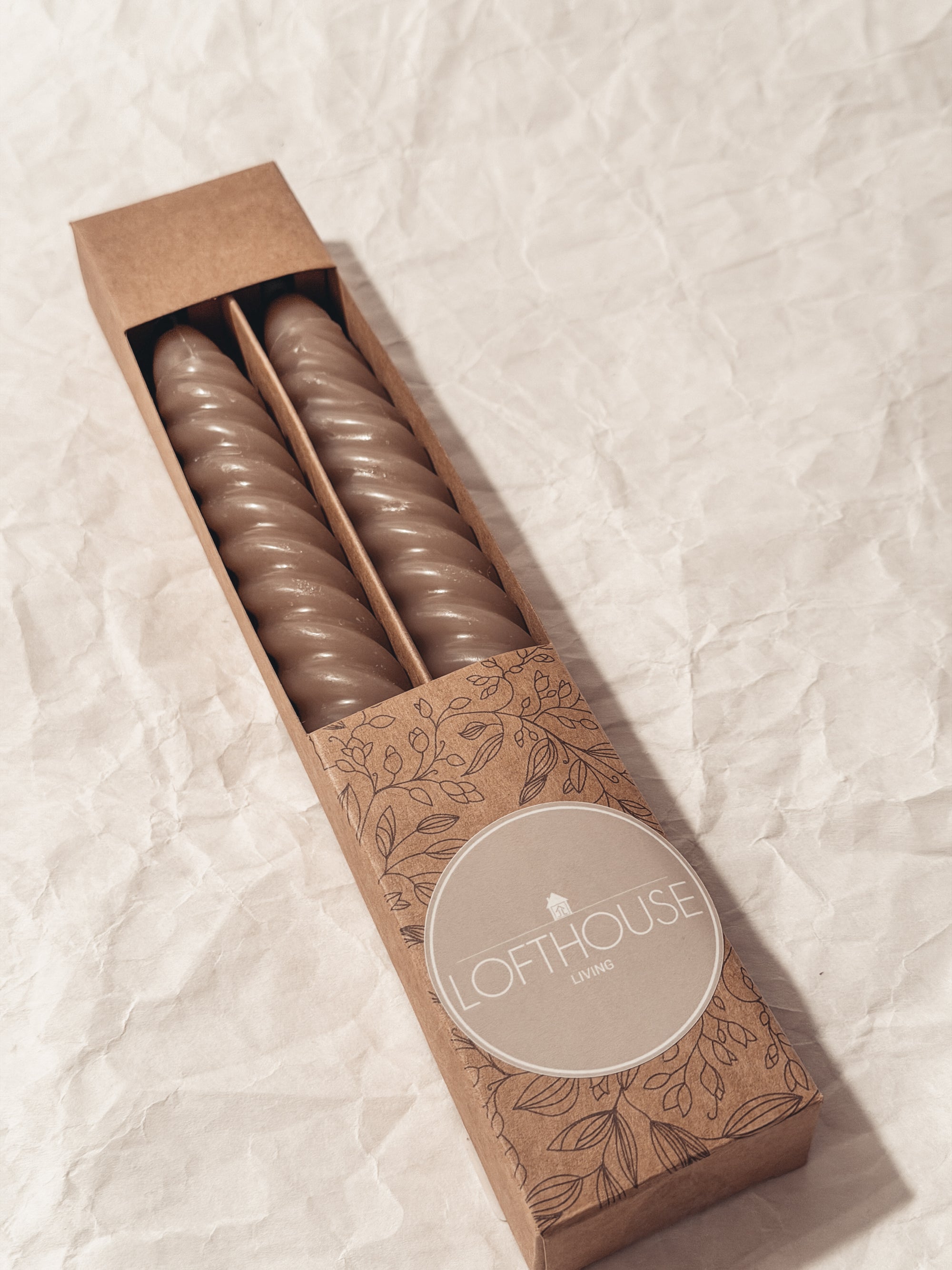 LED Mocha Taper Candles