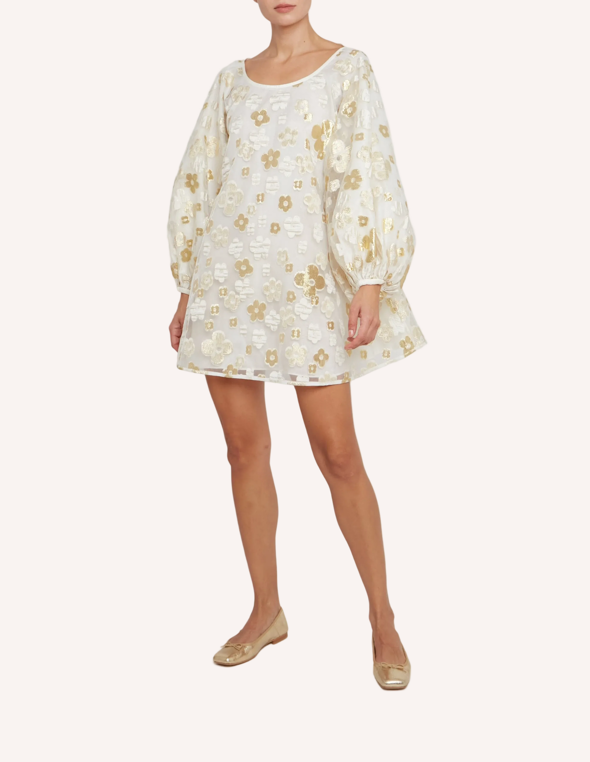 Organza White and Gold Good Luck Dress