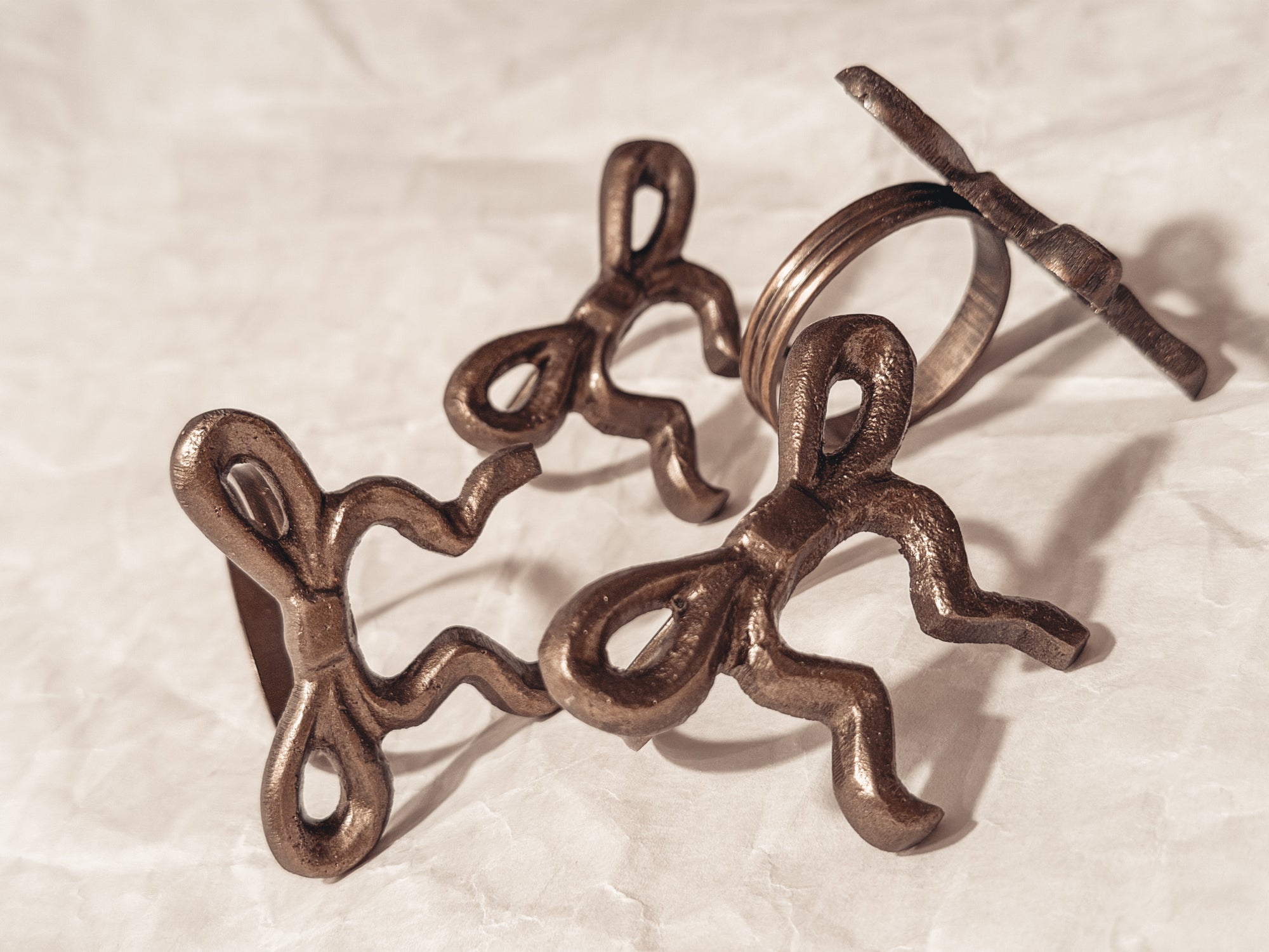 Brass Bow Napkin Rings