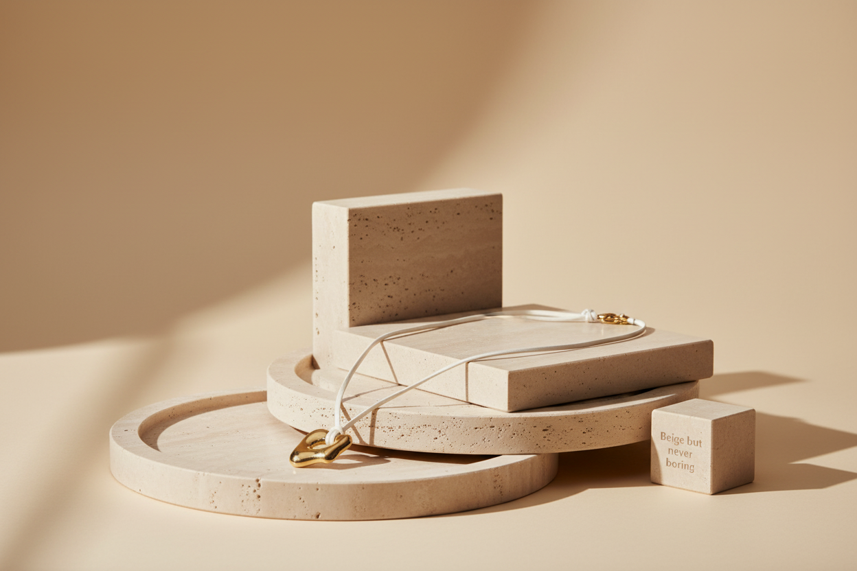 Abstract Gold Pendant Adjustable Cord Necklace