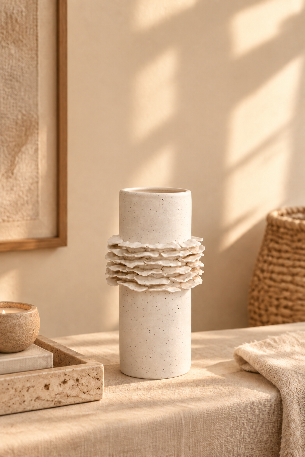 Stoneware Ruffle Vase