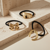 Metallic Ribbon Bow And Shapes Hair Tie