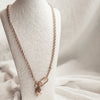 Lock + Pearl Charm Necklace