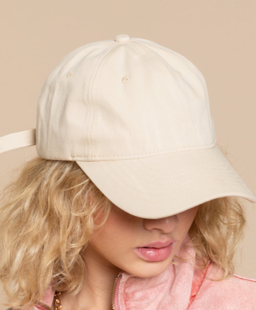 Beige Ball Hat