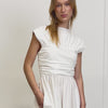 Ruched Cotton Poplin Dress