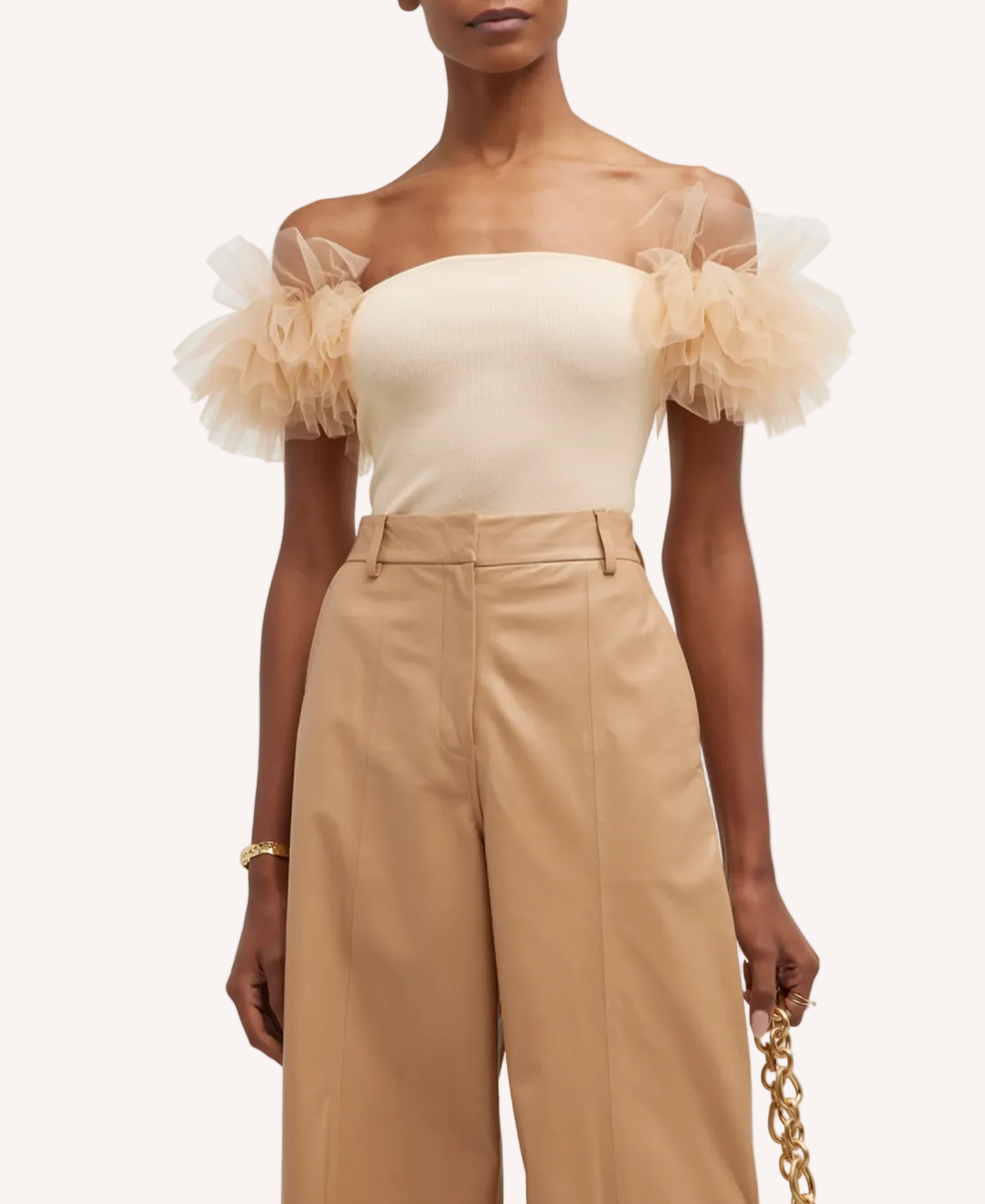 Tulle Off-The-Shoulder Top (Last One)